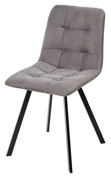 Стул CHILLI-Q SQUARE светло-серый #26, велюр / черный каркас М-City — New Style of Furniture