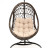 &quot;Венеция&quot; подвесное кресло-кокон из искусственного ротанга, цвет бронзовый с бежевой подушкой