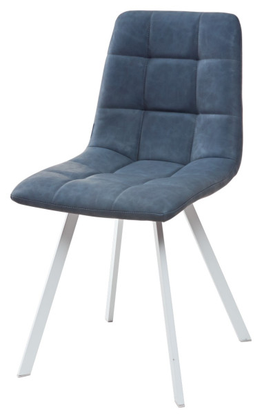 Стул CHILLI SQUARE RU-03 синяя сталь, PU/ белый каркас М-City — New Style of Furniture