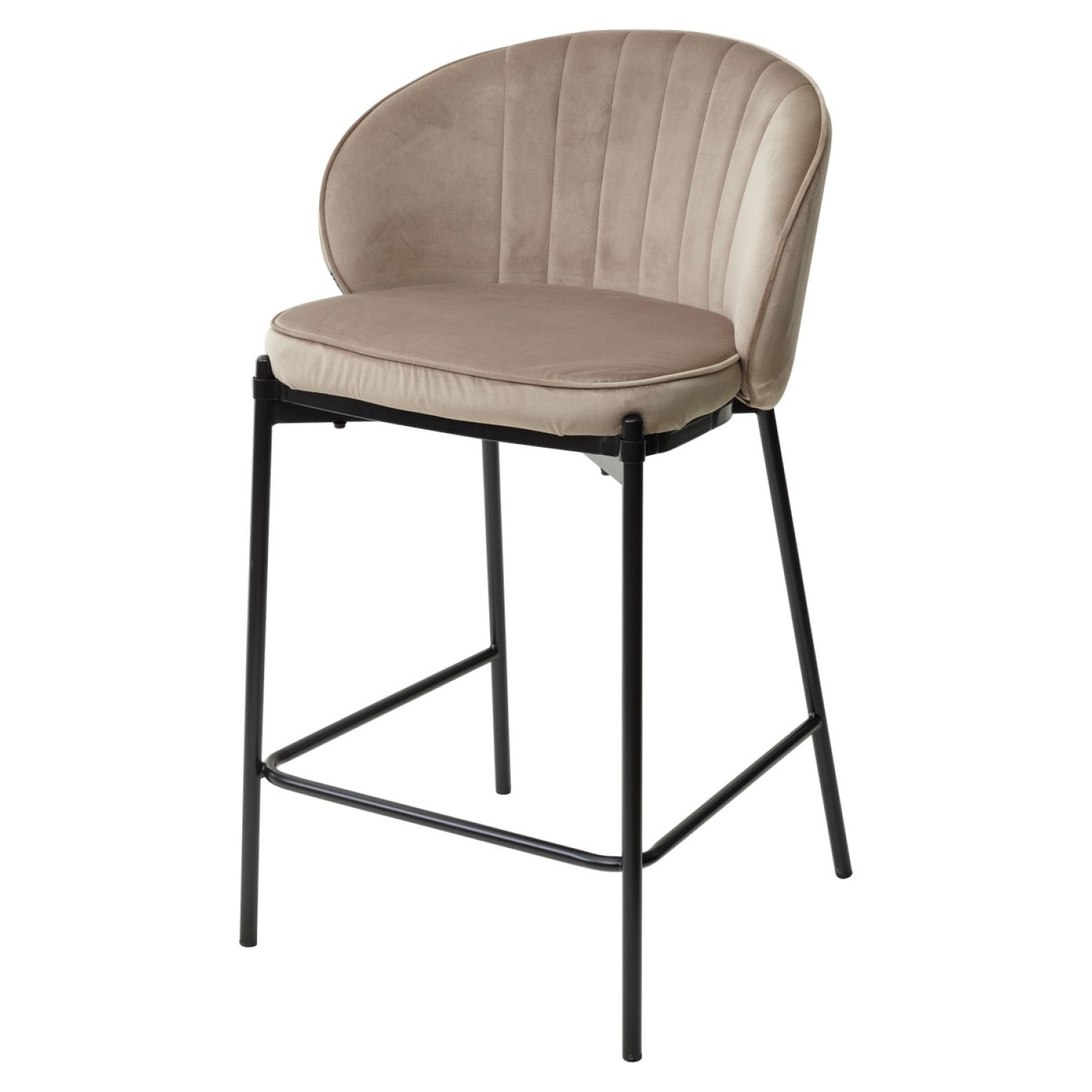 Барные стулья Полубарный стул WENDY BLUVEL-40 BEIGE (H=65), велюр М-City фото 1 — New Style of Furniture