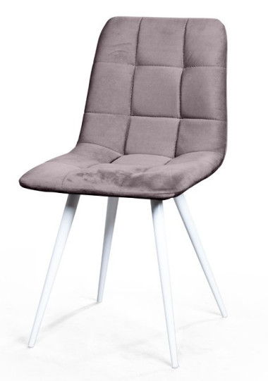 Стул CHILLI-Q светло-серый #26, велюр / белый каркас М-City — New Style of Furniture