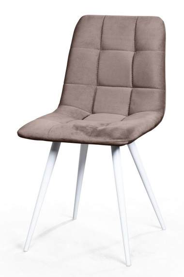 Стул CHILLI-Q светло-серый #26, велюр / белый каркас М-City — New Style of Furniture