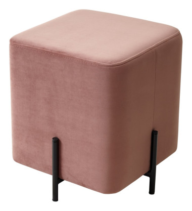 Пуф для гостиной ФЕЛИКС квадратный розовый #15, велюр / черный каркас М-City — New Style of Furniture