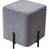 Стулья для кухни Пуф для гостиной ФЕЛИКС квадратный серый #27, велюр / черный каркас М-City фото 1 — New Style of Furniture