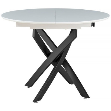 Круглый стол 2303-1 белый лак / чёрный матовый — New Style of Furniture