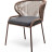 &quot;Милан&quot; стул плетеный из роупа, каркас алюминий коричневый (RAL8016) муар, роуп коричневый круглый, ткань темно-серая 027