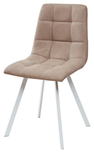 Стул CHILLI SQUARE RU-09 серо-бежевый винтаж, PU/ белый каркас М-City — New Style of Furniture