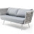 &quot;Монако&quot; диван 2-местный плетеный из роупа, каркас алюминий светло-серый (RAL7035) шагрень, роуп светло-серый 40 мм, ткань светло-серая