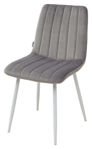 Стул DUBLIN G108-13 серебристо-серый, велюр / белый каркас М-City — New Style of Furniture