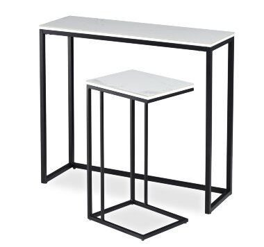 Журнальный стол TREVISO белый мрамор / чёрный — New Style of Furniture