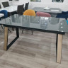Стеклянные столы Стол Франк 160 Графит, стекло / Дуб Галифакс, черный М-City фото 2 — New Style of Furniture