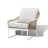 &quot;Венеция&quot; кресло плетеное из роупа, каркас алюминий белый, роуп соломенный, ткань белая