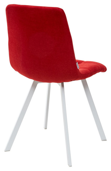 Стул CHILLI SQUARE UF860-16B красный, ткань/ белый каркас М-City — New Style of Furniture