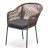&quot;Лион&quot; стул плетеный из роупа, каркас из стали серый (RAL7022) шагрень, роуп коричневый круглый, ткань темно-серая